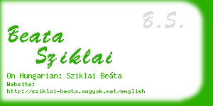 beata sziklai business card